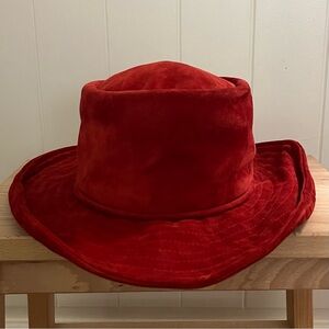 Eric Javits | Vintage “Dude” Red Suede adjustable Hat